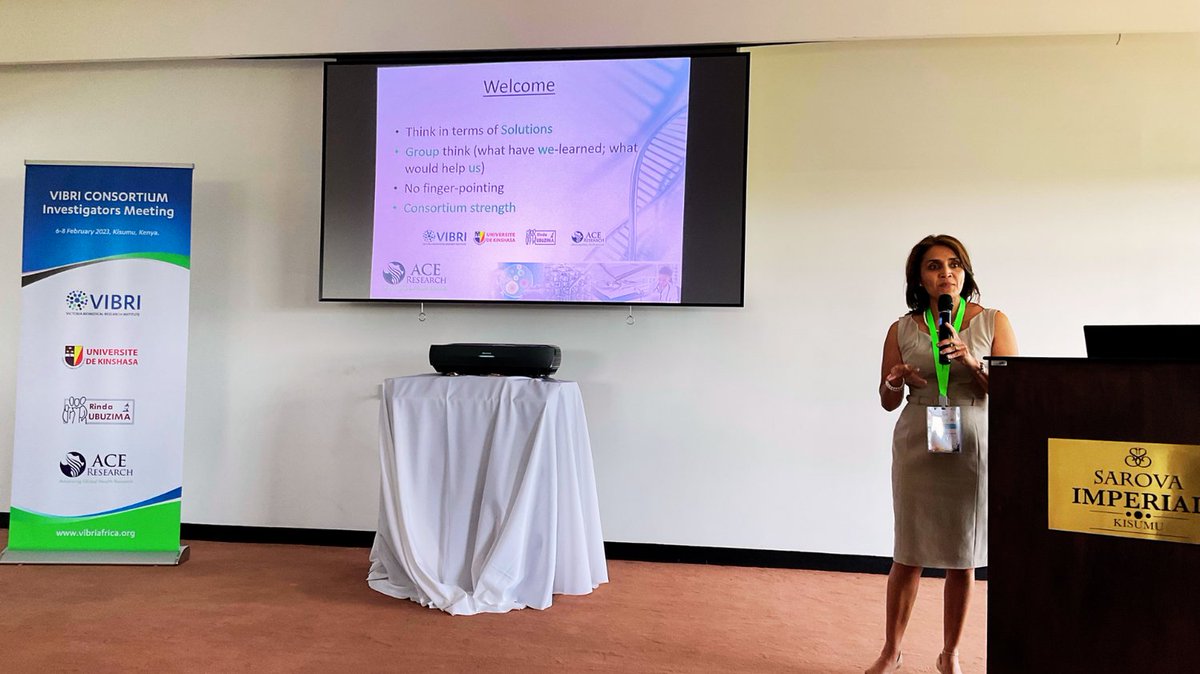 ACEresearchCRO's tweet photo. Dr. Shweta Brahmbhatt - VIBRI Africa COVID-19 consortium Project Manager discusses lessons learnt. Collaboration and partnerships between local consortium members  are critical for the successful conduct of multi-country clinical trials in Africa. https://t.co/6AevcT3820