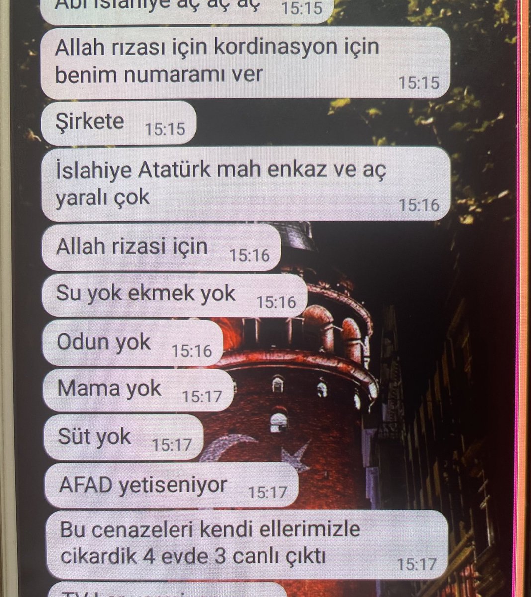 Bizzat teyitli ilgililer lütfen bir an önce yardım sağlanmasını istiyoruz. <a href="/FatmaSahin/">Fatma Şahin</a> #gaziantep #islahiye <a href="/OguzhanUgur/">Oğuzhan Uğur</a> <a href="/haluklevent/">Haluk Levent ( Ahbap Ekibi )</a> <a href="/AFADBaskanlik/">AFAD</a> #deprem #seferberlik #Turkey #YARDIM 
İletişim Serkan; 0532 158 16 91