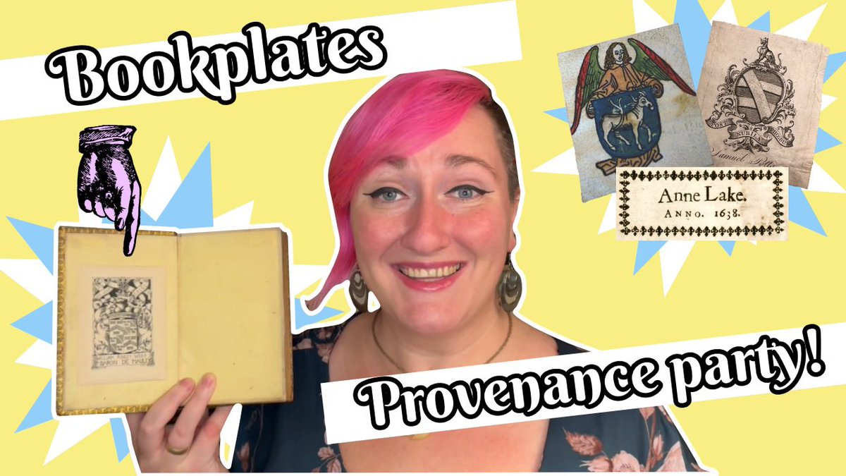 book_historia's tweet image. Who owned this book before it ended up in your hands? If you’re lucky, it’ll tell you itself with a bookplate, aka an ex libris! Learn about the history of these handy provenance tools in the newest episode of #BiteSizedBookHistory: youtu.be/6GqdgDMV4nE