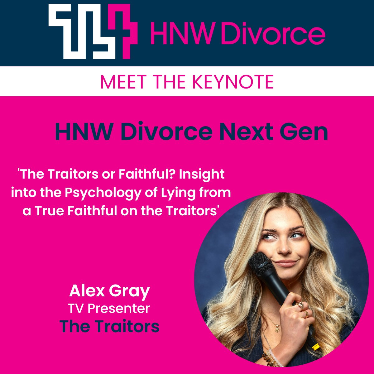 hnwdivorce's tweet photo. Join us at the Next Gen Conference on March 23rd to hear from our amazing keynote speaker, Alex Gray, of BBC's The Traitors.
Register now - https://t.co/CRs4vHCW3N
#NextGenConference #AlexGray #KeynoteSpeaker #HNWDivorce #TL4 https://t.co/bX9vI9UsAh