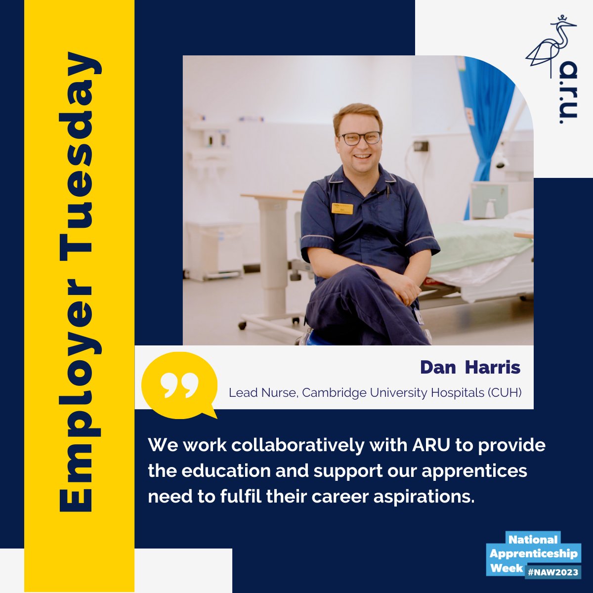 We take an employer led approach to ensure that our apprentices are equipped with the skills and knowledge our partners need to drive their organisations forward, like our employer partners <a href="/CUH_Napprentice/">CUH Nursing Apprenticeships 💙</a>.  

Find out more > aru.li/30hoavJ #NAW2023 #SkillsForLife