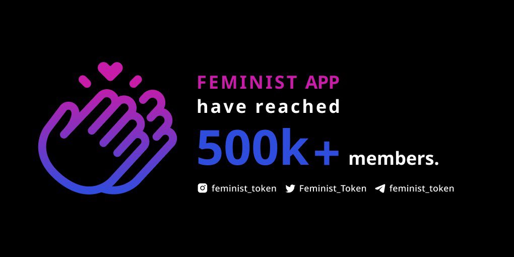 Feminist_Token's tweet photo. We are happy to announce that Feminist App already has more than 5️⃣0️⃣0️⃣0️⃣0️⃣0️⃣ users. Thanks to all users for their support.

Also the new event will be held in February, please stay tuned🥳

Feminists love you all❤️

#feminist #Metaverse #DAO #pancakeswap #Blockchian #BSC https://t.co/yxTrhnYfKo