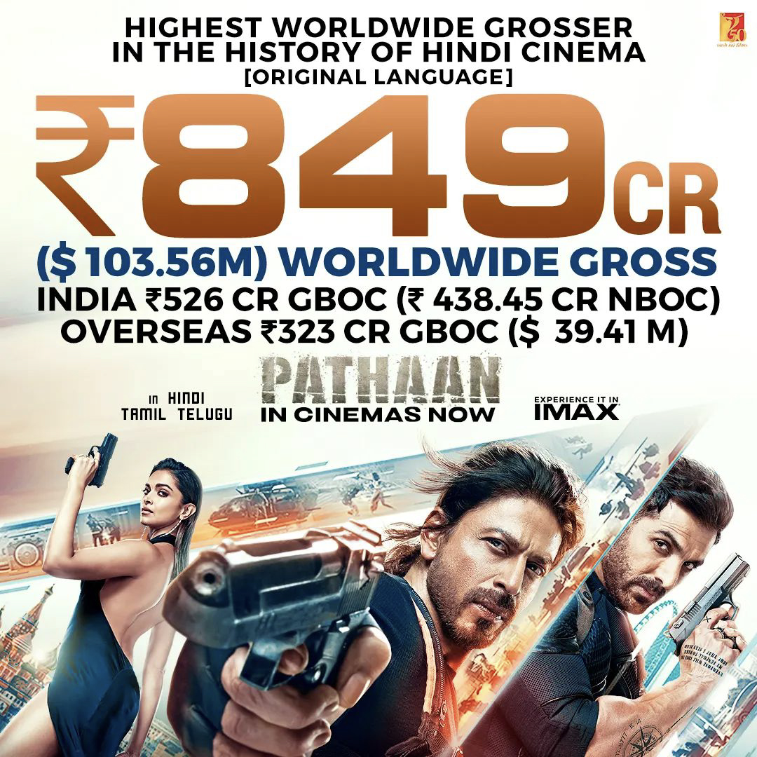 CarnivalCin's tweet photo. New Records of #Pathhan at Box Office
PATHAAN 849 CRORES WORLDWIDE 🔥
Comment down your further prediction?
#Nowshowing at your nearest #carnivalcinemas
@iamsrk @yrf @TheJohnAbraham @deepikapadukone
#carnival #blockbuster #movie #srk #comecelebrate https://t.co/o0kf4k6FkP