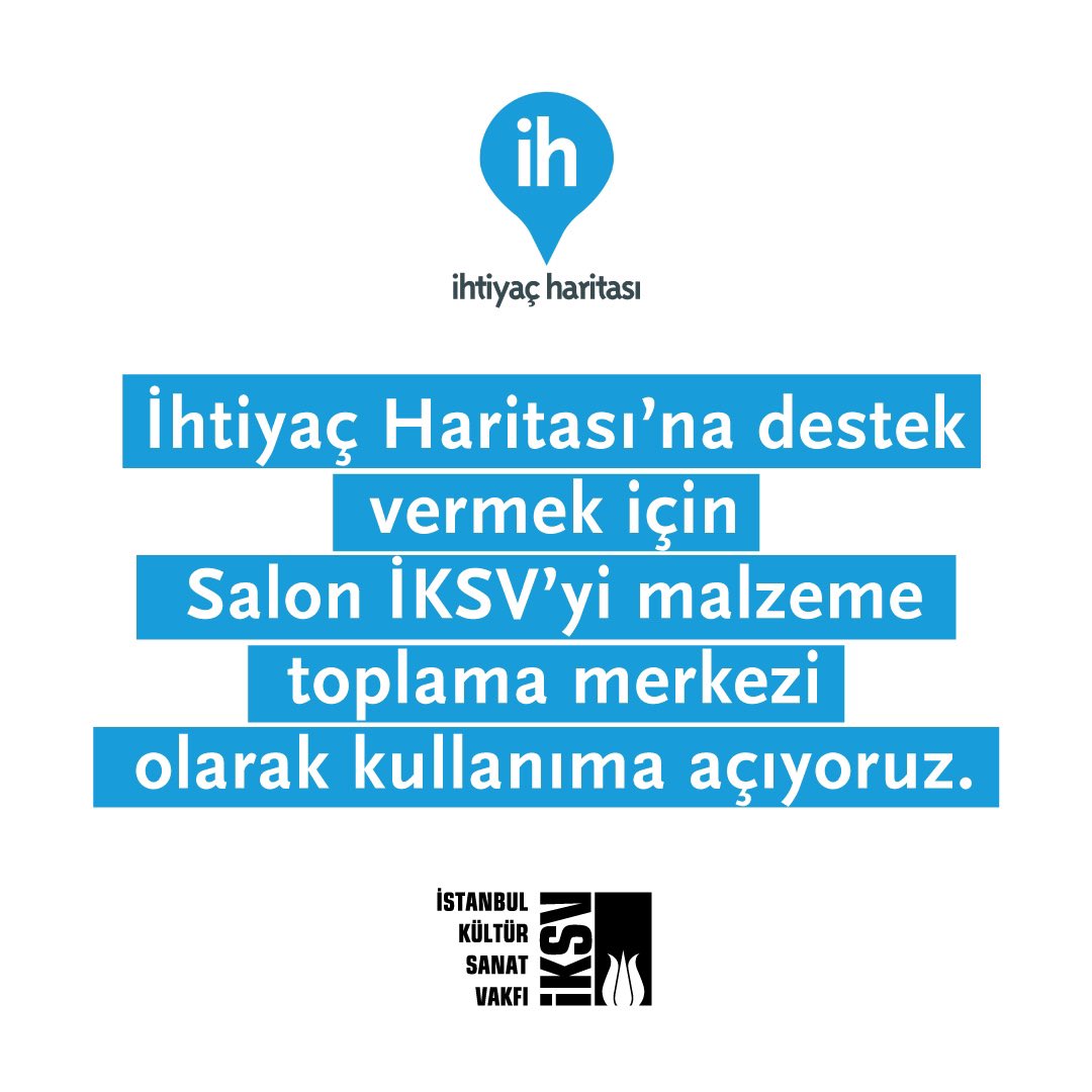 iksv_istanbul's tweet photo. Bölgeden gelen ihtiyaçlar doğrultusunda günlük olarak hazırlanan listeleri @ihtiyacharitasi , @iksv_istanbul ve @saloniksv hesaplarından takip edebilir, https://t.co/56dlXbJM0I