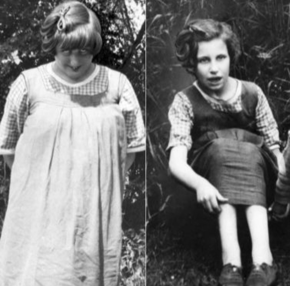 エリザベス女王 1 世には、重度の学習障害を持って生まれたネリッサ (左) とキャサリン ボウズ リオム (右) という 2 人の「隠れた」いとこがいました。 
