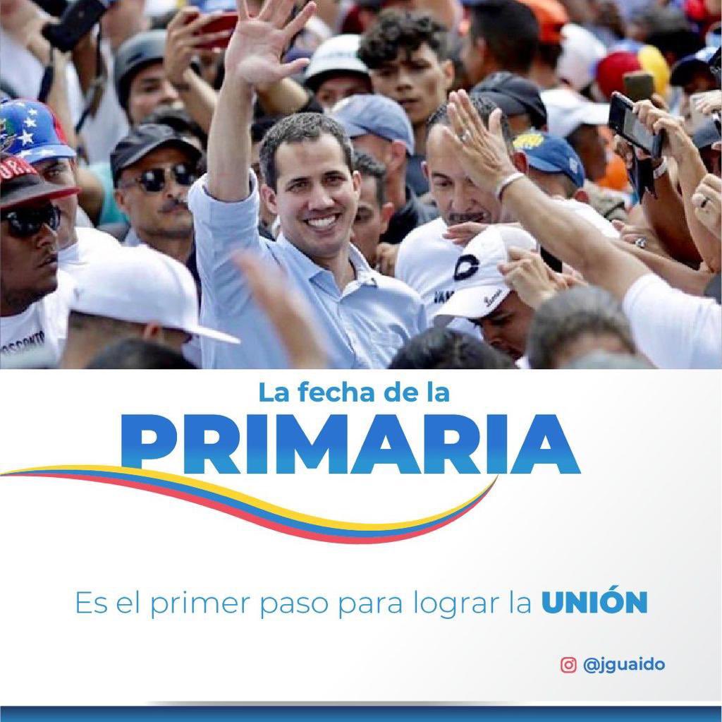 jguaido's tweet photo. Las primarias son un compromiso y en este momento son una necesidad para derrotar a la dictadura.

La unidad en la alternativa democrática demostró no ser suficiente, debemos pasar a la unión con los venezolanos y legitimar por la base el liderazgo en Venezuela

Primaria es UNIÓN https://t.co/RhsUDenfv0