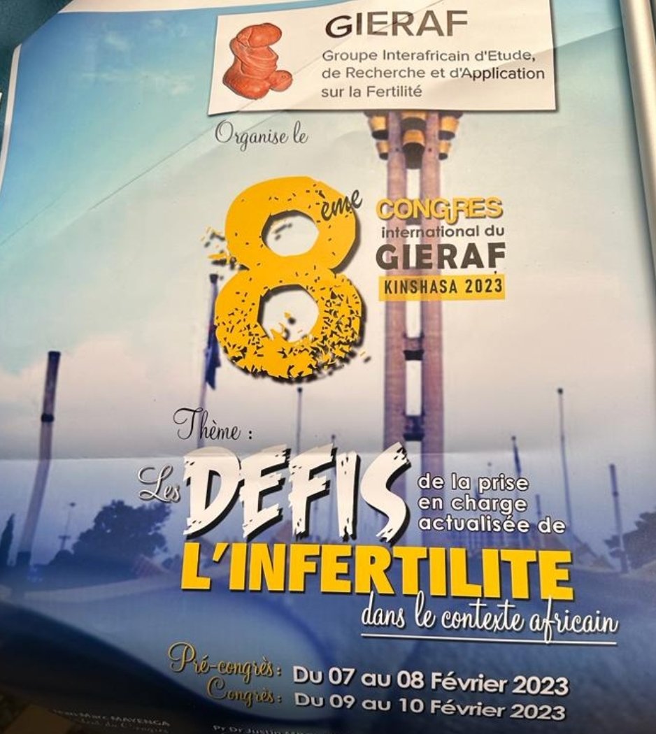 FelixMomat's tweet photo. Éprouver des difficultés à concevoir met la pression sur les couples. "Les DEFIS de la prise en charge actualisée de l'INFERTILITÉ dans le contexte Africain" est le thème du 8ème congrès international organisé par le #GIERAF du 9 au 10 février à Kinshasa.
Participation active ! https://t.co/QgLrGuRXt3
