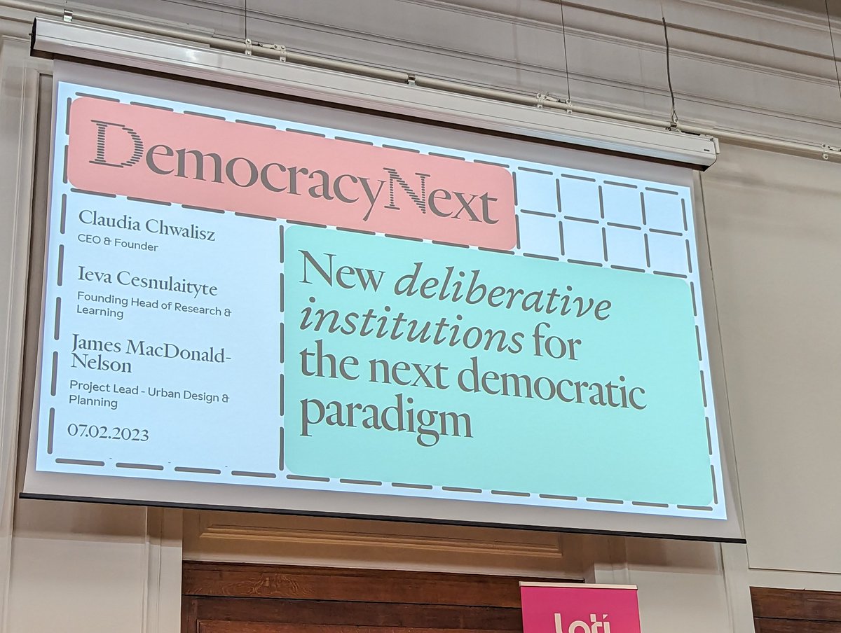 Working with intentionality towards the complexity of decision making through #CitizensAssemblies is music to my ears. Great presentation from @ClaudiaChwalisz founder of @DemocracyNext #LOTIxParticipation
