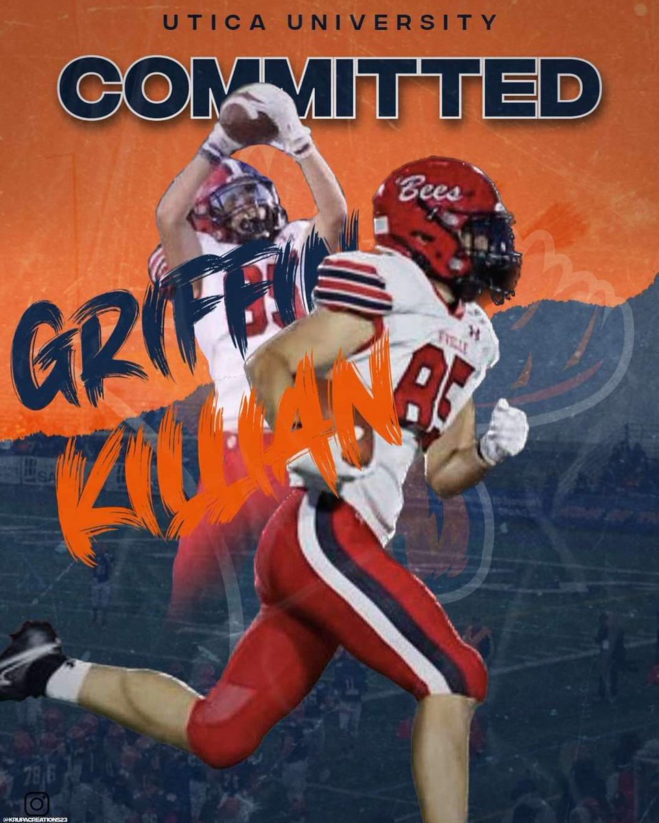 GriffinKillian1's tweet photo. After a long talk with my family I have decided to further my athletic &amp; academic career @uticauniversity  I would like to thank all of my coaches - Pop Warner up to highschool for always making me work for everything &amp; all my family members for believing in me❤️#fearthemoose🔷🔶 https://t.co/0RzZAJc2hC