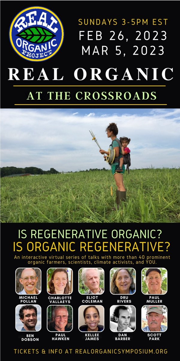 Participate in discussions about the history and meaning of the words “organic” and “regenerative.” Learn how corporations and chemical companies have worked to redefine both terms. 

realorganicsymposium.org/?mc_cid=490e11…

#realorganic #agriculture #regenerativeagriculture #climatesmart