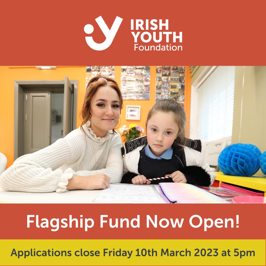 The IYF is once again opening our Flagship Fund for 2023. The goal for this fund is to support programmes around the country that are focused on lifting children and young people up and out of poverty. Visit iyf.ie/flagship-fund to learn more.