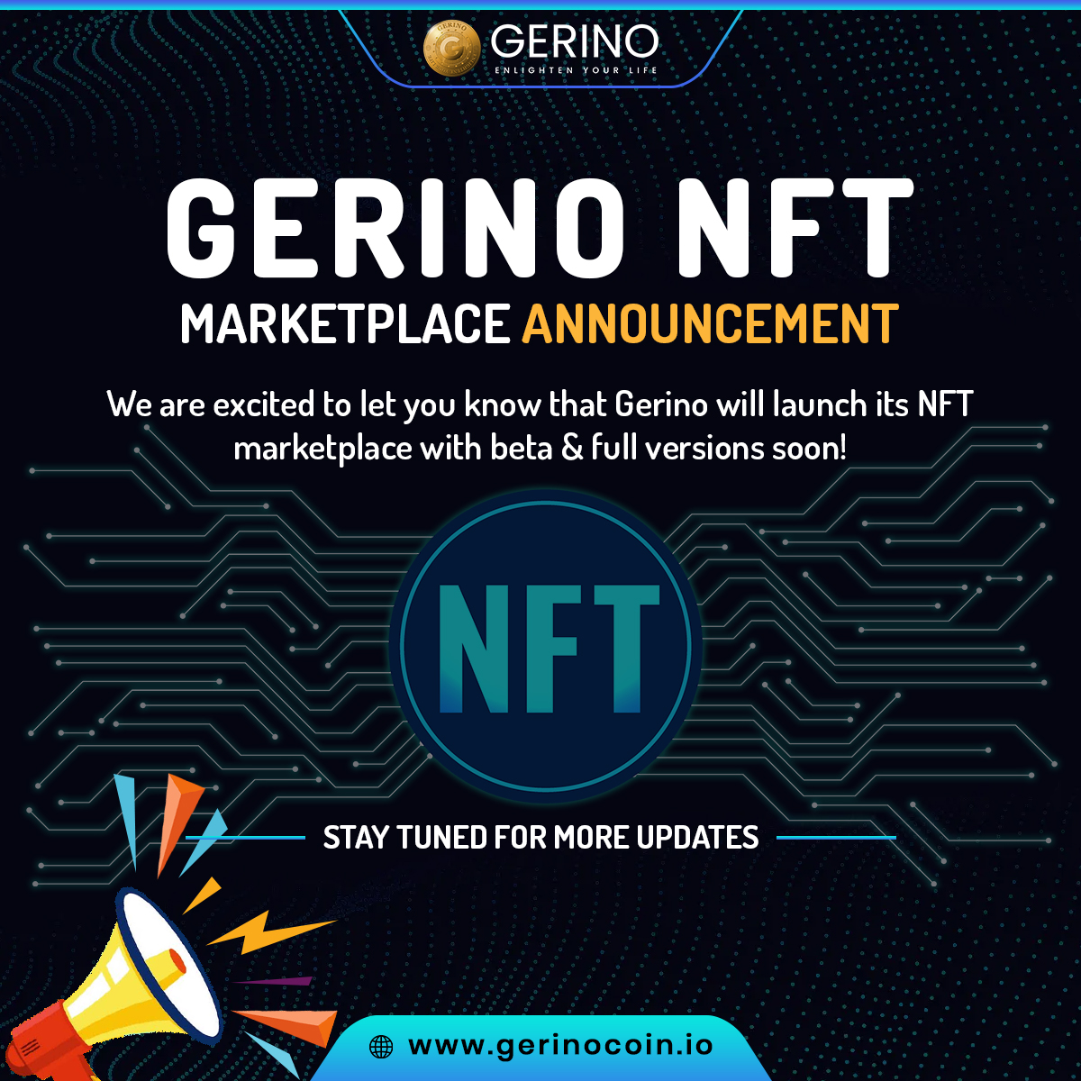gerino_coin's tweet photo. Gerino #Announcement

We are excited to let you know that #Gerino will launch its #NFTmarketplace with beta &amp; full versions soon!

Stay tuned!
https://t.co/63ocSeJs63

#cryptocurrency #cryptoworld #crypto #BNB #BNBChain #trading #CryptoNews #tokensale #investment #ICO #Metaverse https://t.co/DAvaYCNbsS