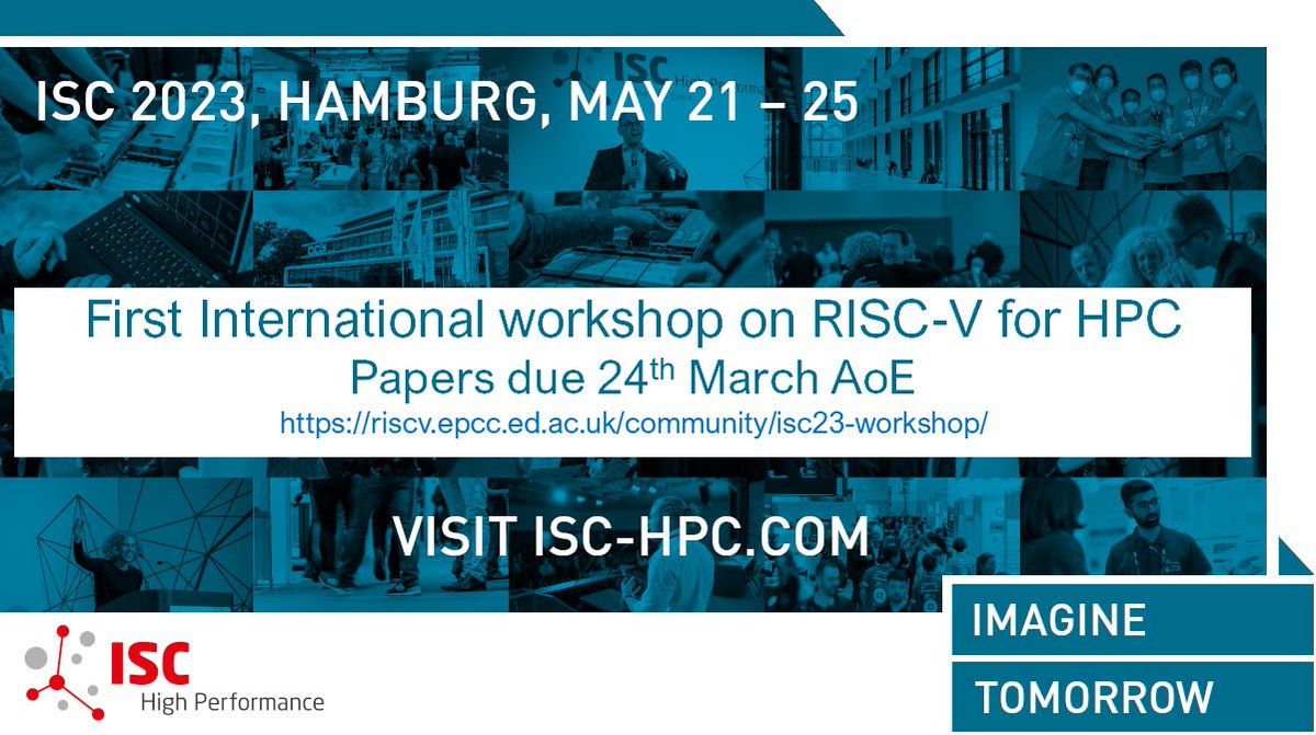 Nick Brown (@nickbrownhpc) on Twitter photo The <a href="/risc_v/">RISC-V International</a> HPC SIG is organising a workshop @ISChpc around #RISCV for HPC. Aims to cover a diverse set of topics, with call for papers currently open and deadline 24th March AoE. For more details see website at riscv.epcc.ed.ac.uk/community/isc2… The <a href="/risc_v/">RISC-V International</a> HPC SIG is organising a workshop @ISChpc around #RISCV for HPC. Aims to cover a diverse set of topics, with call for papers currently open and deadline 24th March AoE. For more details see website at riscv.epcc.ed.ac.uk/community/isc2…