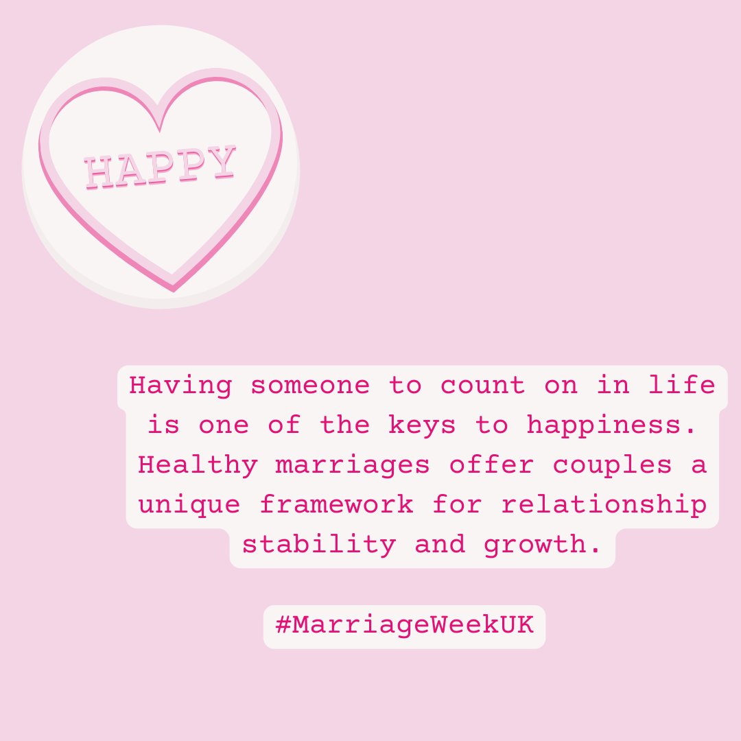 It’s #MarriageWeek, and each day we will be exploring what it is to have a #HealthyMarriage, starting with ‘Happy’ 💗<a href="/marriageweekuk/">Marriage Week UK</a>