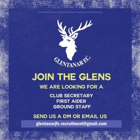 ⚽️ VOLUNTEERS WANTED ⚽️ 

Glentanar are looking for volunteers to help the running of the club.

If interested or know anyone that may be interested please email glentanarjfc.recruitment@gmail.com or give us a DM. 

SHARES ARE MUCH APPRECIATED