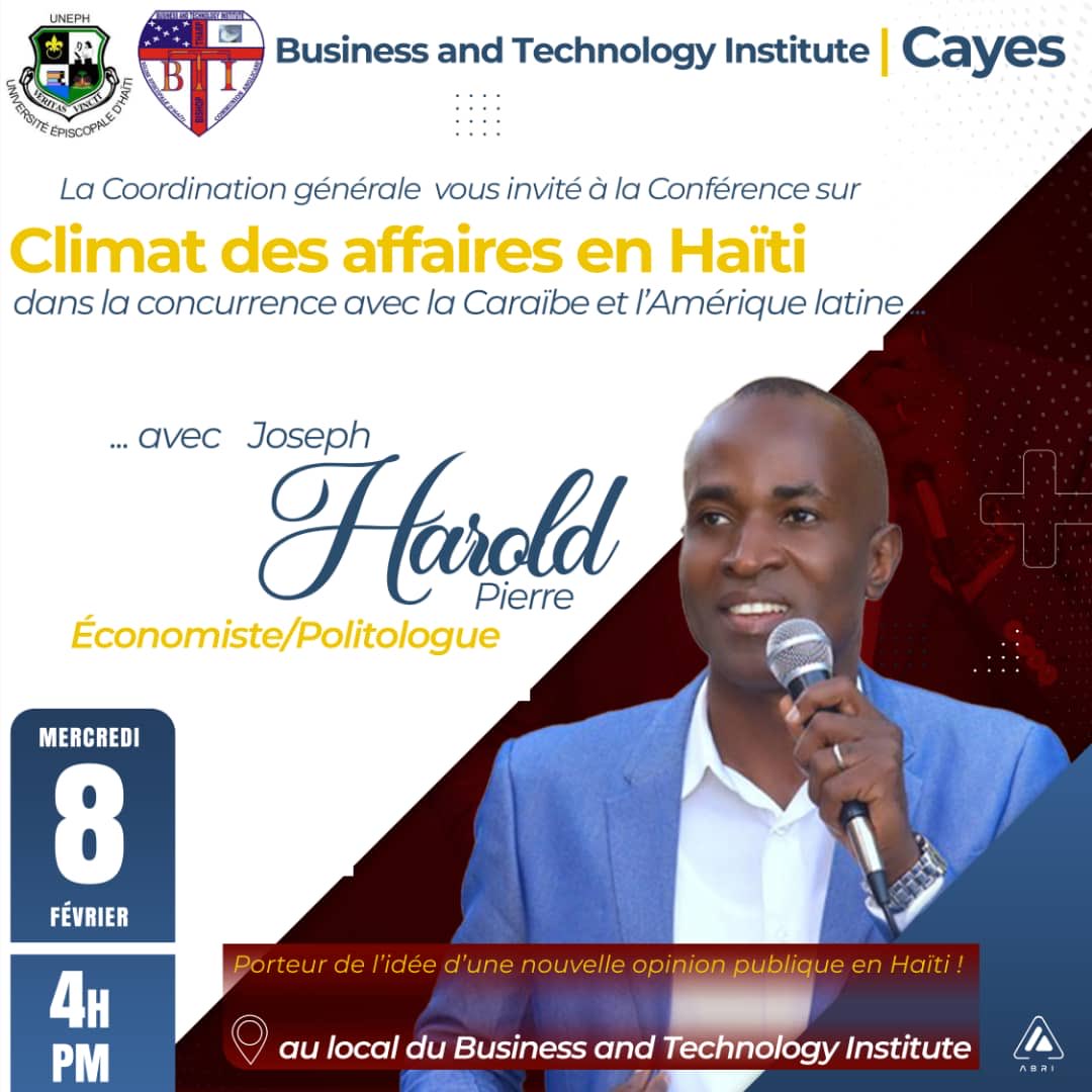 jharoldpierre's tweet photo. Conférence au #BTI (Business Technology Institute) aux #Cayes sur le climat des affaires en Haïti https://t.co/CICMrEP7Hj