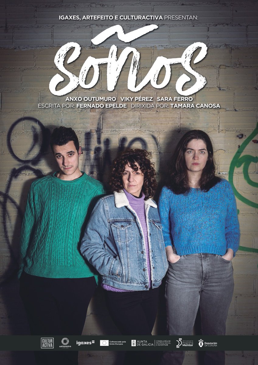 🎭 𝑺𝒐𝒏̃𝒐𝒔 é unha obra que busca desestigmatizar a mocidade tutelada. A primeira representación escénica que amosará a realidade dun piso tutelado. 

🤝Unha obra que surxe da colaboración entre Igaxes e <a href="/culturactivaSCG/">Culturactiva</a>