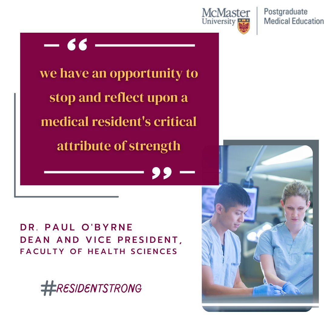 McMasterPGME's tweet photo. Day 2 Resident Doctor Appreciation Week - let's all reflect on the strength of our medical residents. @ResidentDoctors
#ResidentStrong #ResidentDoctorsAppreciation2023 #McMasterPGME #MacPGME #MacLovesOurResidents https://t.co/ZGWv5NqMkS