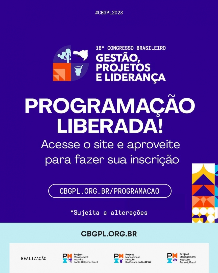 PMIPR's tweet photo. 🔥 Programação prévia do CBGPL 2023 está LIBERADA no site!!
https://t.co/fH7AFW7BDE 🟢 Confira a grade dos Keynotes, Workshops e Palestras já confirmadas de 24 a 26 de Abril, em Balneário Camboriú
#cbgpl #cbgpl2023 #gestao #projetos #lideranca #pmi #pmirs #pmisc #pmipr https://t.co/0mUCqdBqtV