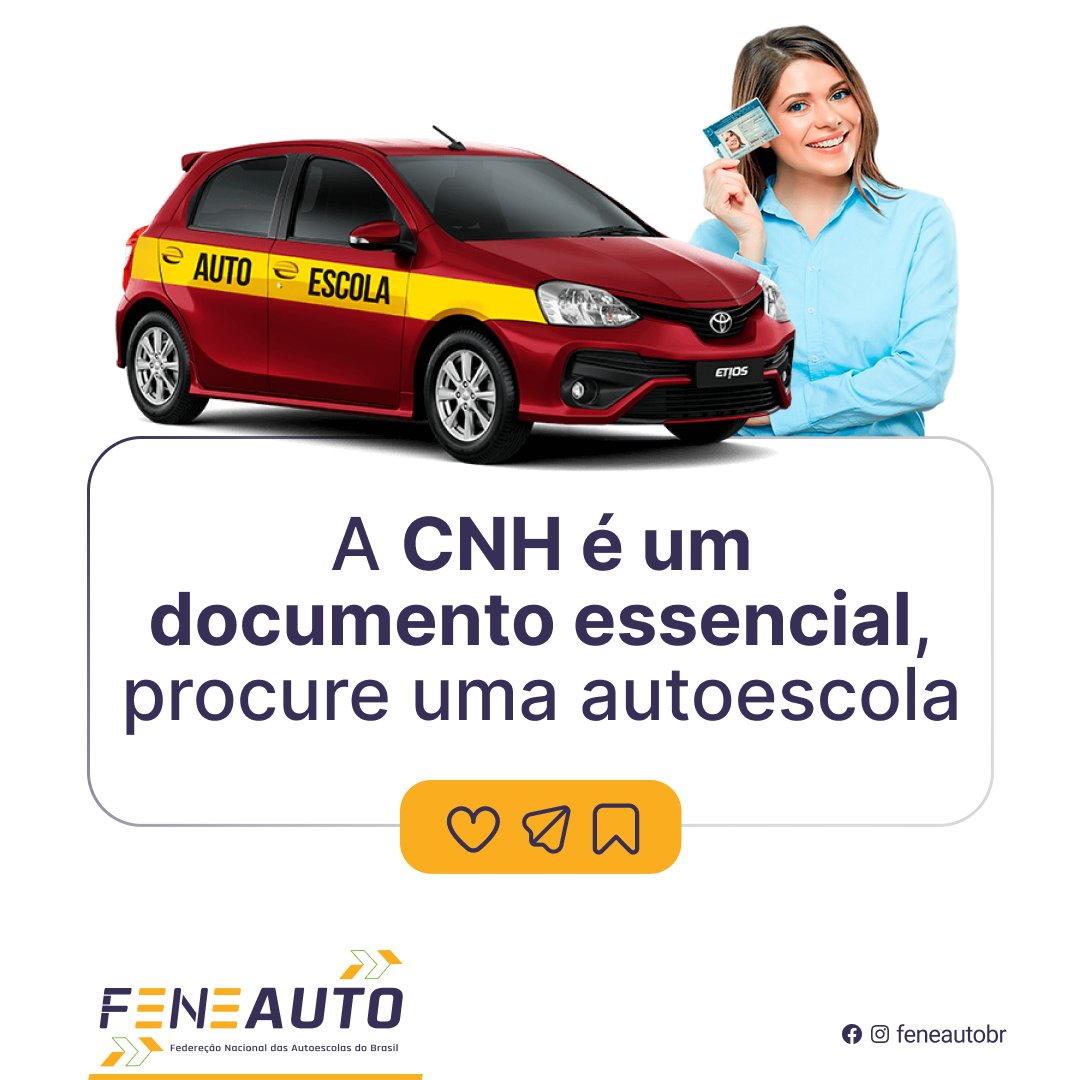 feneautobr's tweet photo. A CNH é um documento essencial para dirigir no Brasil. Se você ainda não tem a sua, não perca mais tempo! Procure uma autoescola na sua cidade e faça sua inscrição agora. 
Faça sua inscrição numa autoescola e comece a dirigir com segurança e confiança!

#feneauto #cnh #cfc https://t.co/uQ4GNUppBC