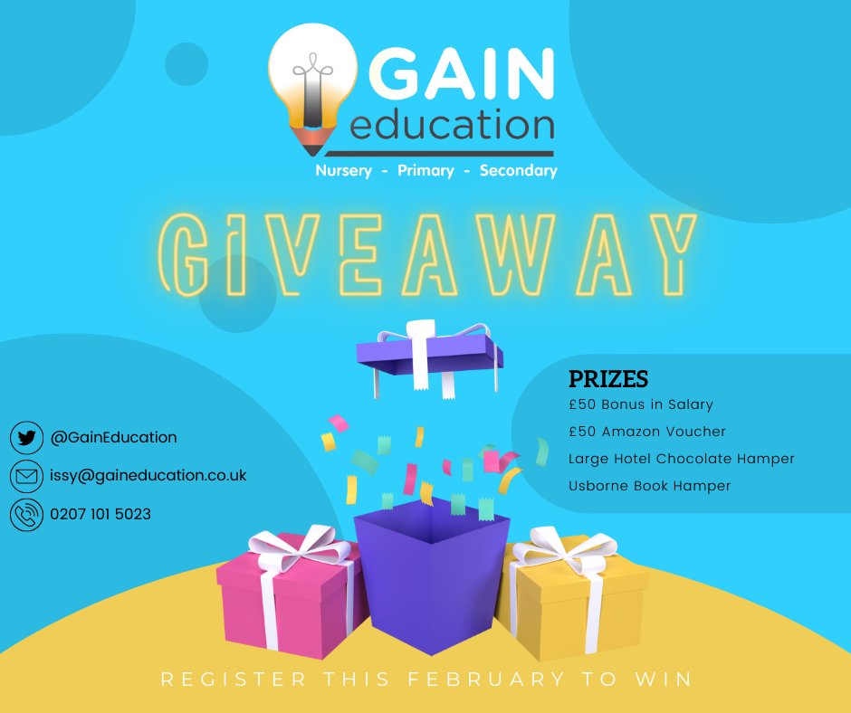 GainEducation's tweet photo. Primary Teachers, HLTAs, TAs, LSAs, SEN Staff - if you are looking for a new job in a Primary School, we have some very exciting new positions and can offer you superb service, wonderful schools and great rates of pay.
Register with us this month!
https://t.co/TcoZ58tAvC https://t.co/UXkQ53Et7M