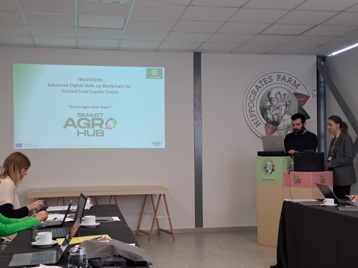 🌧️ Today the @SmartAgroHub ’s #European #Projects #team is in #Patras, #Greece, at the #KickOff #meeting of the @TRUSTFOOD2023  project, hosted by @REZOSBRANDS  🤝

👉Follow @TRUSTFOOD2023 now and become part of our community!
#trustfood #trustfood2023 #digitaleurope  #blockchain