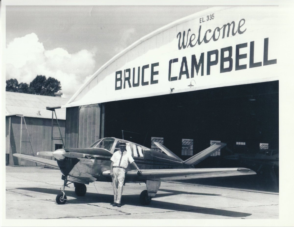 #FlyBeechcraft I found a picture of my dad and his Bonanza he had before I was born. Can’t make out the tail number. But it was at this Madison MS airport at one time. #Bonanza