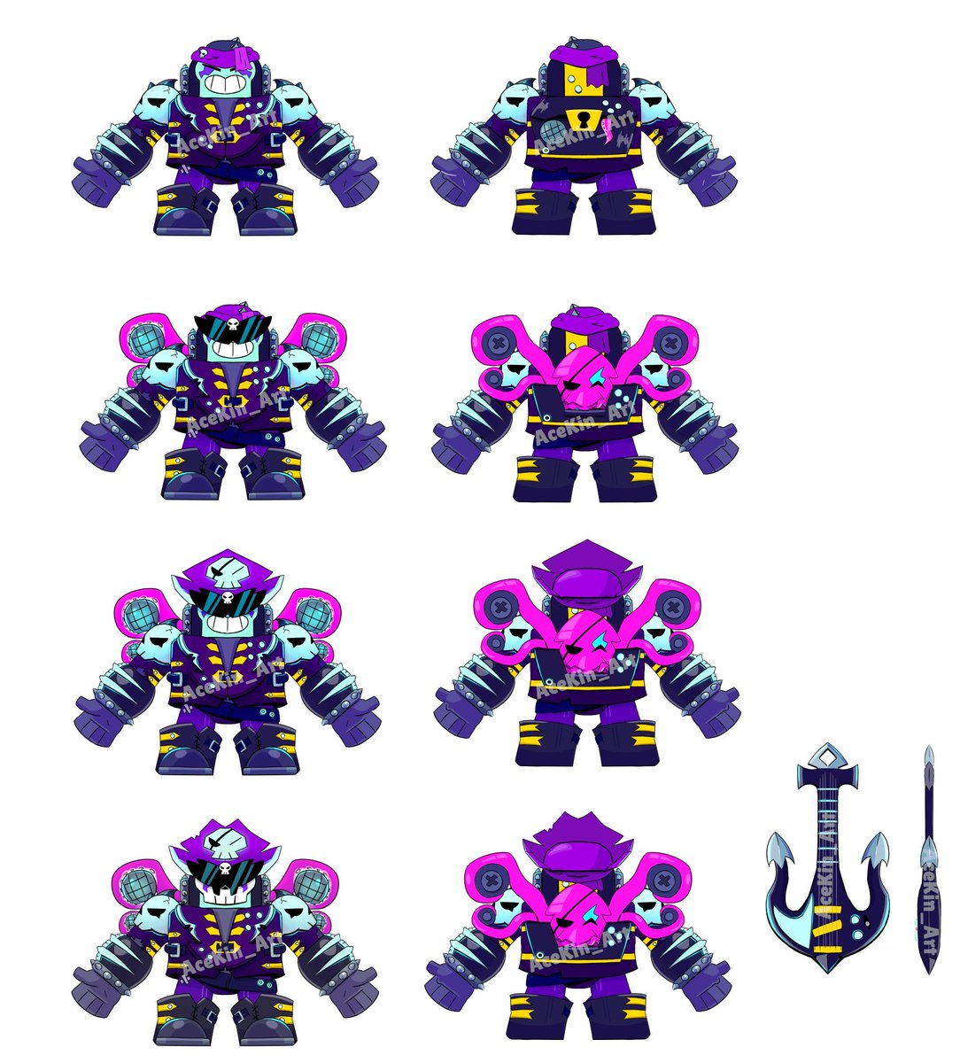 _AceTheArtist_'s tweet photo. Punk Plunder Surge is here!🎶🏴‍☠️ 💀 
for #SuperCellMAKE
Still working on the side views so I can't submit him yet
I hope y'all like it❤️
#BrawlStars #BrawlStarsArt #brawl #concept #drawing #brawl #draw #illustration #brawlstarsfanart #brawlstarssurge #SuperCellMAKE @Dani_Supercell https://t.co/ZfjdvB8Nye