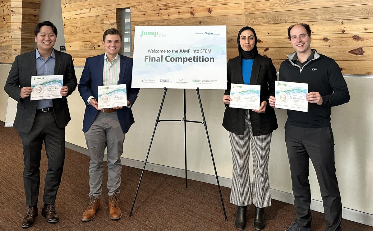 PurdueME's tweet photo. A team of @PurdueEngineers recently won top honors in a contest sponsored by the Dept of @ENERGY, proposing software that shows the economic advantages of heat pumps. The team includes Dohyeon Kim, Andrew Fix, Sarah Alkandari, and advisor Davide Ziviani: https://t.co/5NTZxJImjk https://t.co/ov71qVTqXa