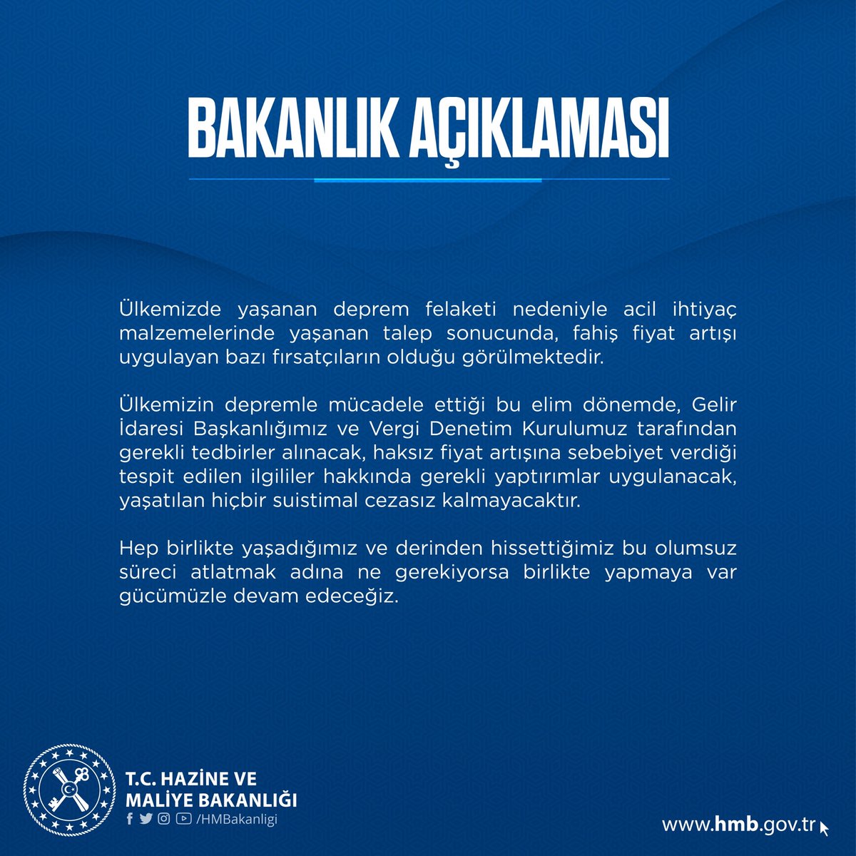 Bakanlık Açıklaması (07.02.2023)