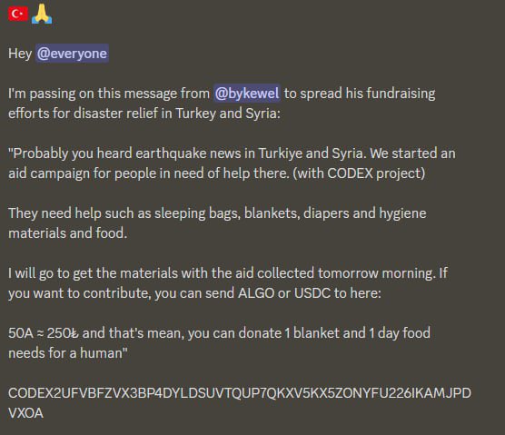 cryptolews's tweet image. Hey #algofam, 

We’re really need your support for these people 🇹🇷🇸🇾

Also, thank you to all the project creators who supported us by sharing.