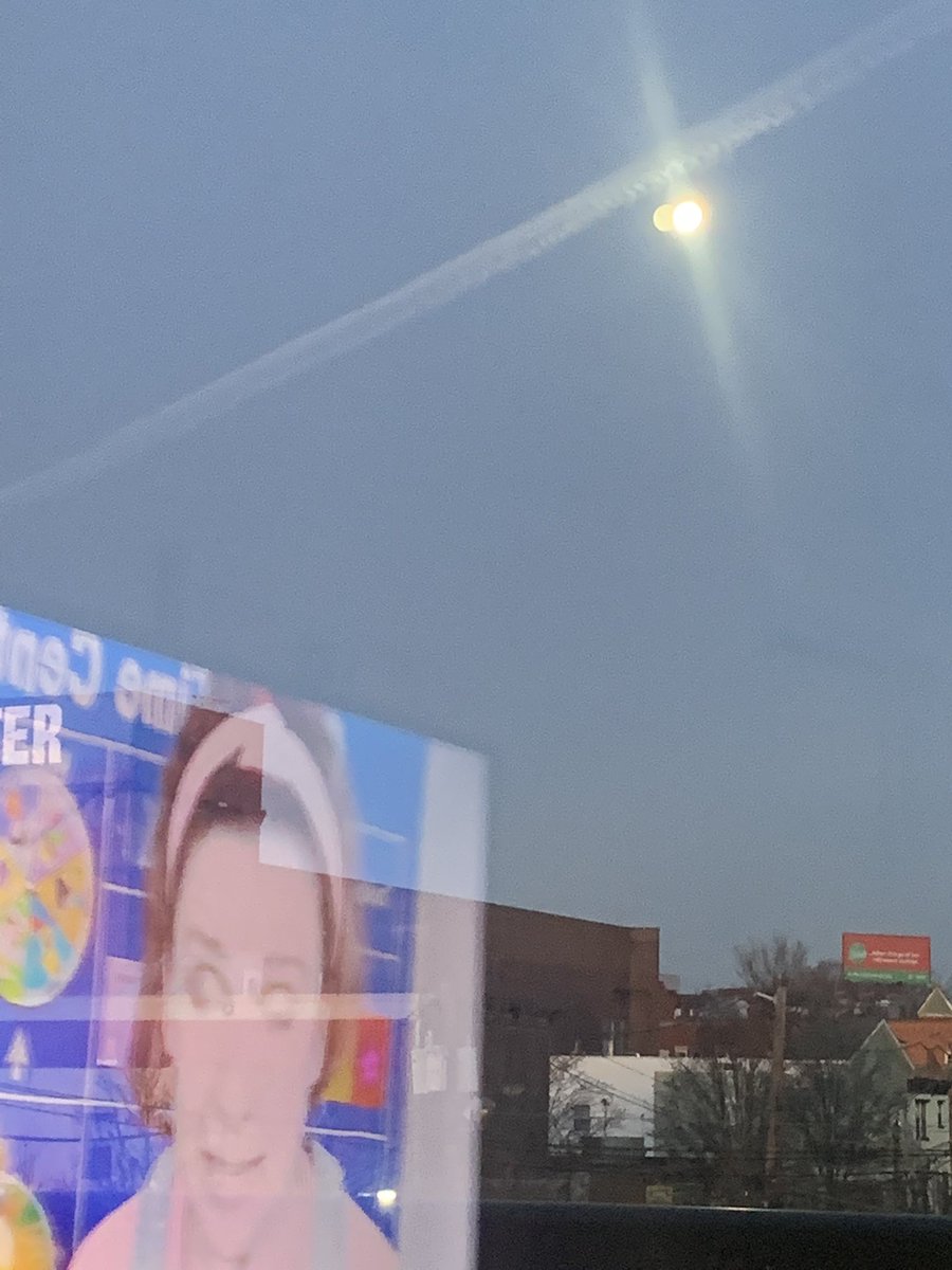 Katiemoneygrabz's tweet photo. I call this piece “Chemtrail Moonbeam Over Miss Rachel, 6am” https://t.co/rp5XDBkVD3