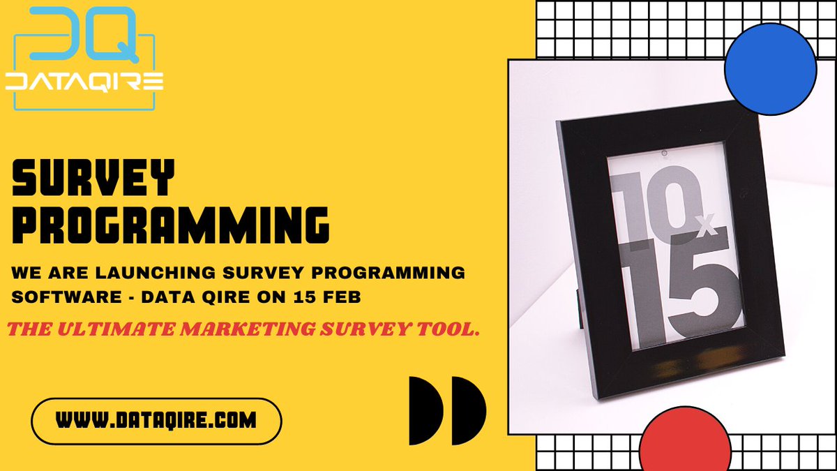 DataQire's tweet image. A platform for gathering feedback from customers about their experiences with your business, product, or service.

#SurveyProgramming #EasyToUse #DataAccuracy #IndustryLeading #dataanalysis #marketresearch  #socialresearch #customerfeedback #sampling #datamining #questiondesign