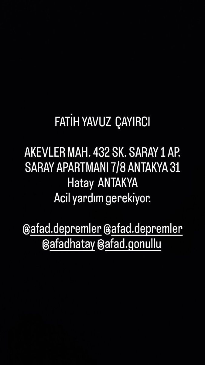 MelihBlgl's tweet photo. @AFADBaskanlik @ahbap @suleymansoylu @OguzhanUgur @DepremDairesi @Gokhenks @gutitoli @YildizzTilbee @sgokbakar @AFADHatay @HatayBSB #deprem #Hatay #antakyadeprem #hatayyardimbekliyor https://t.co/aKPA89NAuv