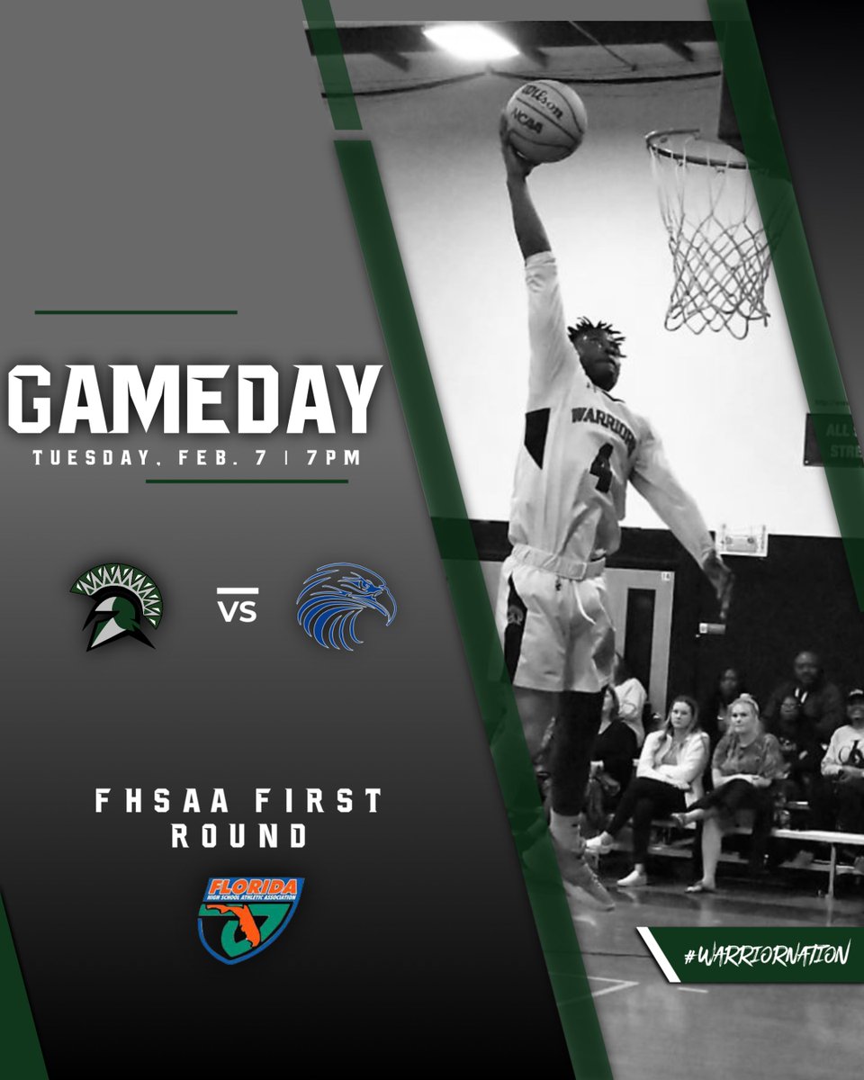 EVAWarriorsAthl's tweet photo. 🚨FHSAA DISTRICT TOURNAMENT🚨

🏀 Varsity Boys
🆚 Seacoast Christian 
⏰ 7pm
🏟️ Warrior Gymnasium
🎟️ $6

#WarriorNation https://t.co/tIwrd94pWp