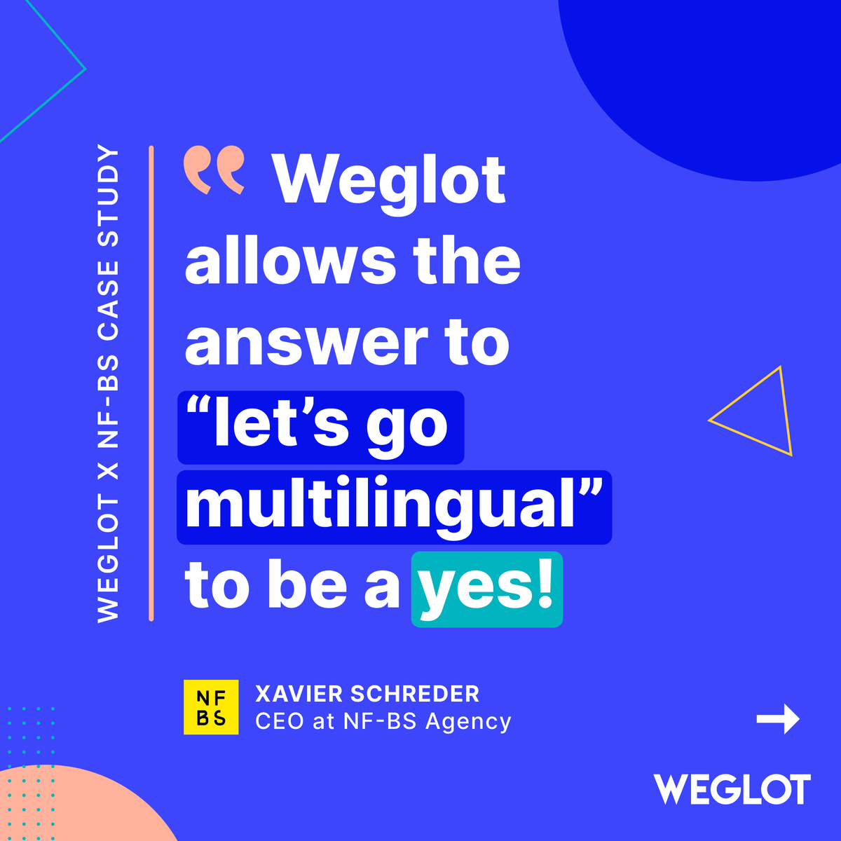 weglot's tweet photo. #WebAgencies need simple solutions to ensure low maintenance for their clients. Learn how Weglot allows NF-BS (@xavierschreder) to build easily manageable #multilingual #ecommerce websites for their clients π https://t.co/2zh2Rrml8l