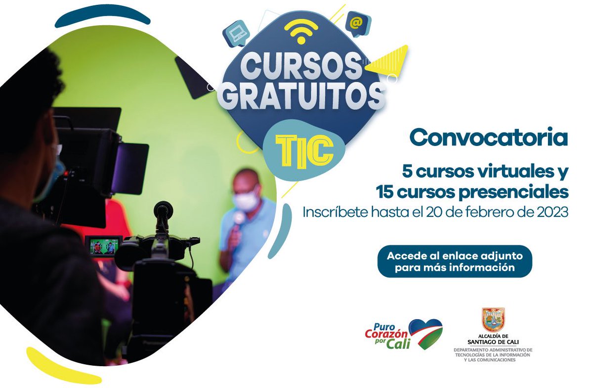 TICAlcaldiaCali's tweet photo. ¡Inicia este 2️⃣0️⃣2️⃣3️⃣ aprendiendo sobre nuevas  tecnologías!

Ya están abiertas las inscripciones para 20 cursos gratuitos TIC. 

Aprende sobre electrónica, robótica con WeDo 2.0, Word, Excel, Whatsapp para emprendedores y mucho más.

Hilo🧵 https://t.co/8RkgCBU9tL