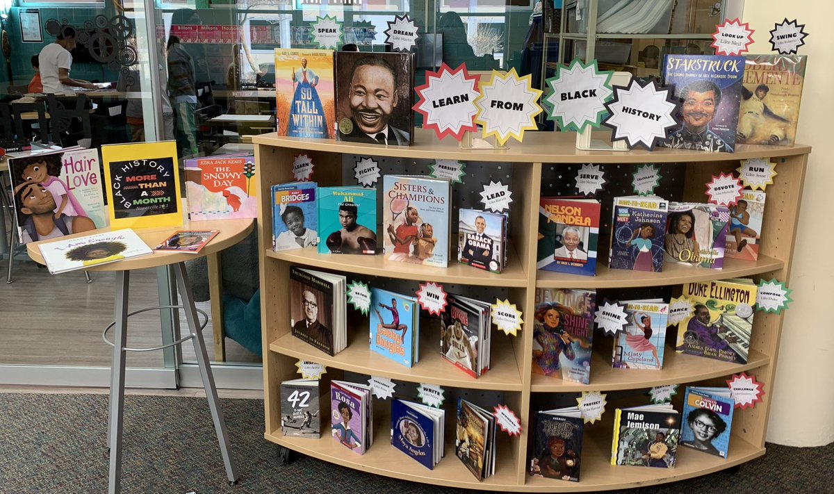 Elmwood’s Black History Month book display. #BlackHistoryMonth  #YouBelong <a href="/LangesMatt/">Elmwood Eagles</a>