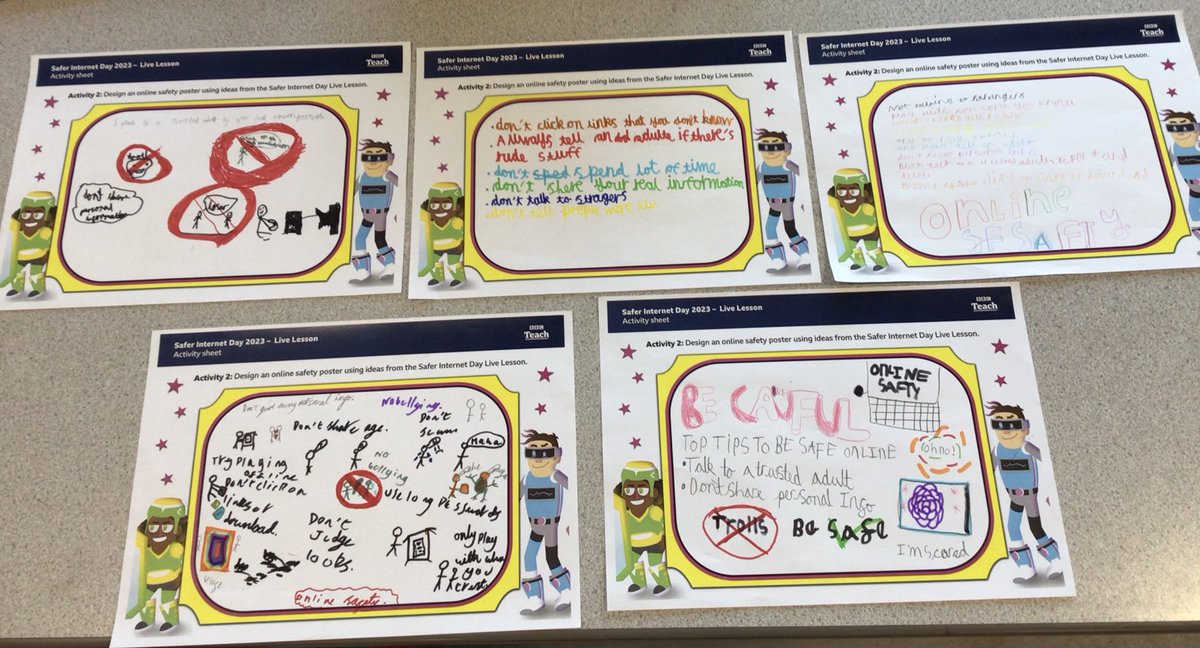 We created online safety posters. #SaferInternetDay #KestrelComputing ⁦@kestrelmead⁩