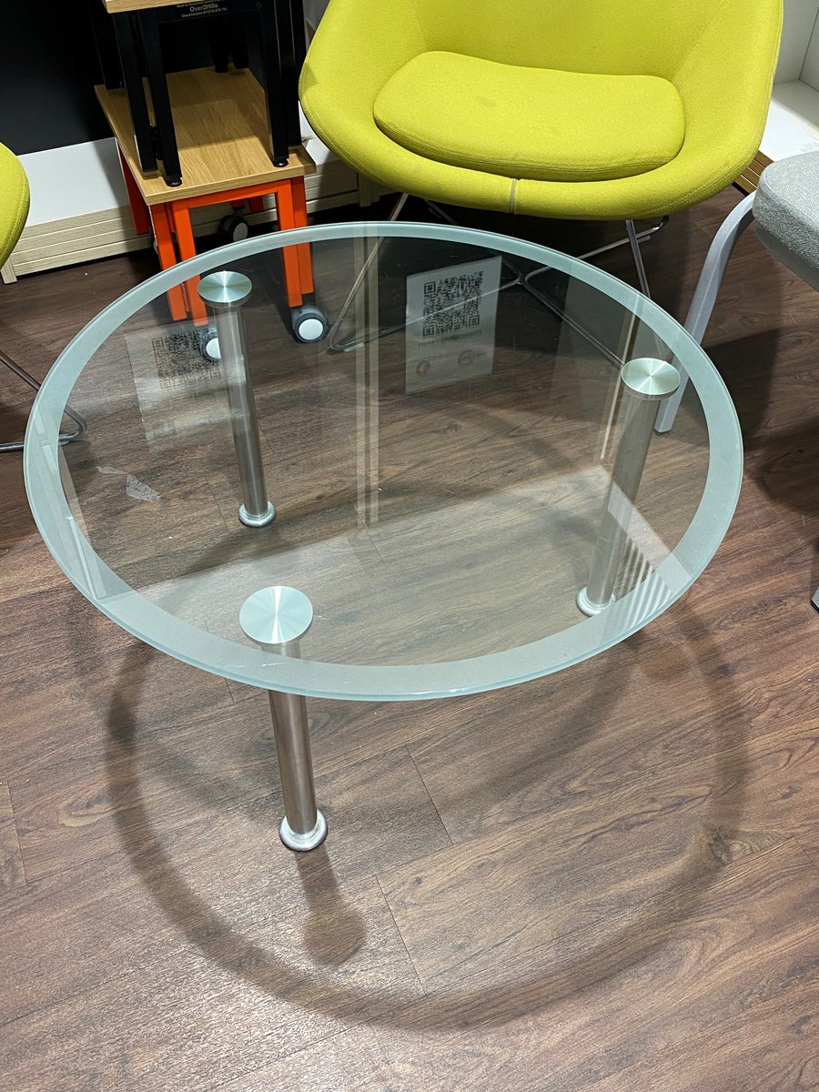 Don't tell the boss but I've just listed their coffee table on eBay 🤣 - Check out Round Glass Commercial Coffee Table with Silver Chrome Tubular Legs ebay.co.uk/itm/2252435956… #eBay via <a href="/eBay_UK/">eBay UK</a>
