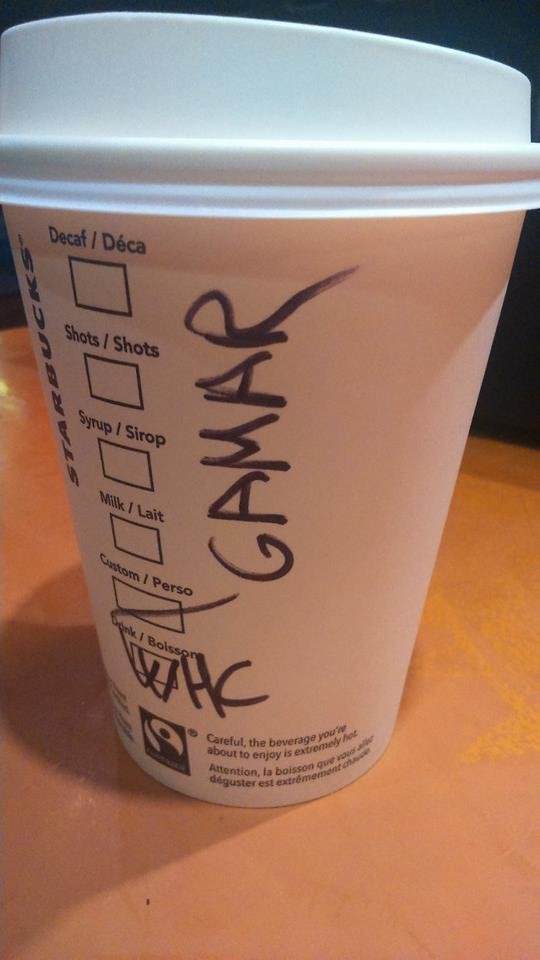 Throwback to the time Starbucks called me GAMAR and refused to elaborate