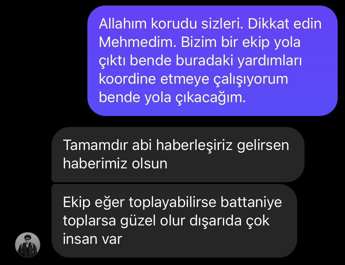 Yeğenimle dakikalar önceki görüşmem. İslenderun bölgesine yardımları ulaştırabilmemiz adına lojistik desteğe ihtiyacımız var lütfen kara yada hava yoluyla ulaşımımızı sağlayacak birileri varsa bizimle iletişimegeçin #hatay #iskenderun #antakya