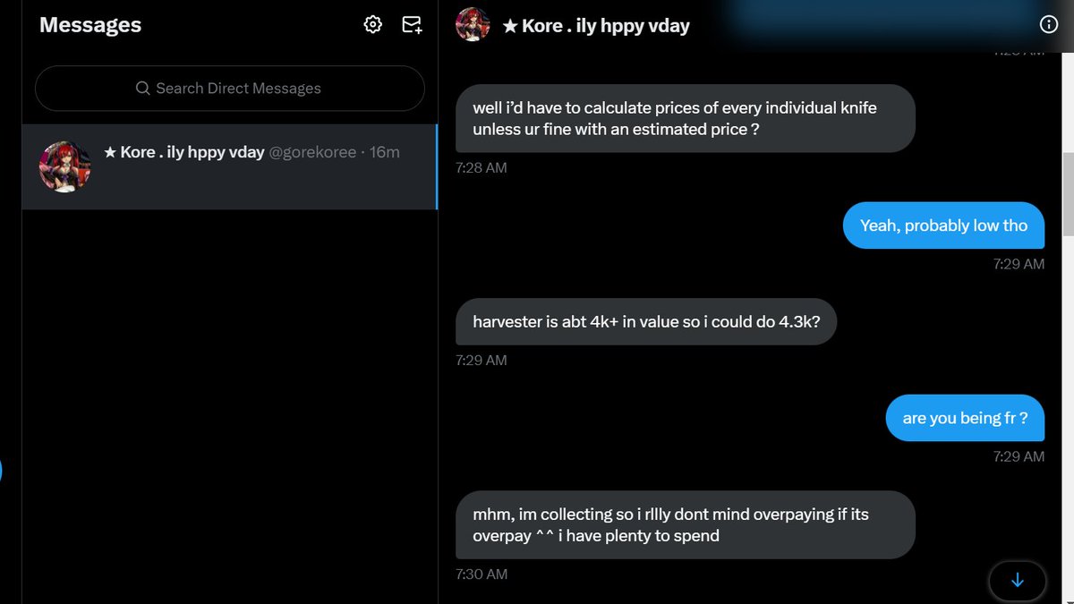 Lixxmit3d's tweet photo. @gorekoree on twitter scammed tf outta me now i got nothing in my inv (read last post to understand) so i want people to spam report her roblox (SlowSanna) and twitter for false advertising #mm2scam #scamed #mm2trading #report https://t.co/RhoMeGO3ts