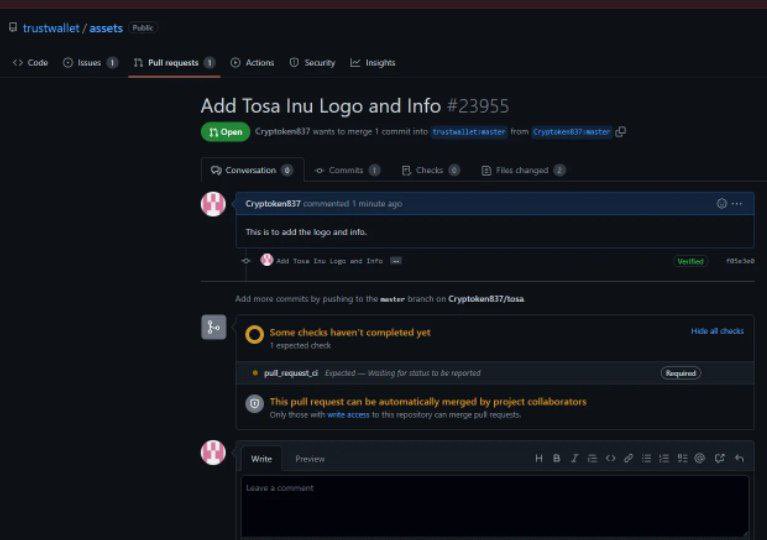 TosaInu_Erc20's tweet image. We applied for Trust wallet log update👀👀 #tosa #tosainu