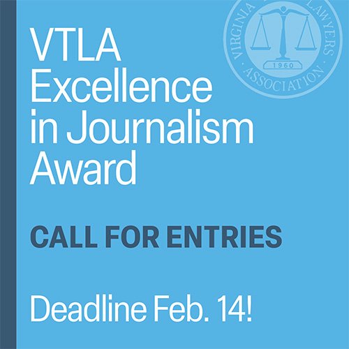Calling Virginia journalists (and those who know and love them). The entry deadline for VTLA's Excellence in Journalism Award for work in 2022 is February 14. #supportlocaljournalism #freepress vtla.com/docDownload/20…
