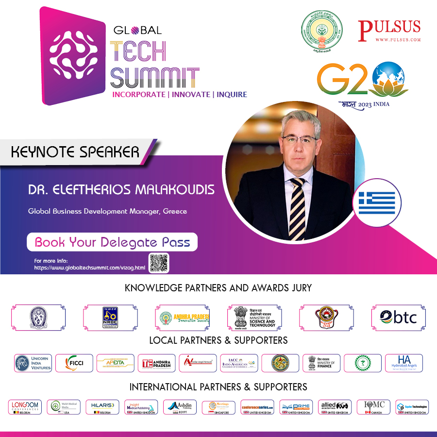 Health20Tech20's tweet photo. One of the keynote speakers at the #globaltechsummit event is
Dr. Eleftherios Malakoudis, Global Business Development Manager, Greece.
PS: https://t.co/v0a94aLsEP
#vizagtechsummit #G20Summit @DrSrinubabu https://t.co/RR7k4XCyBi