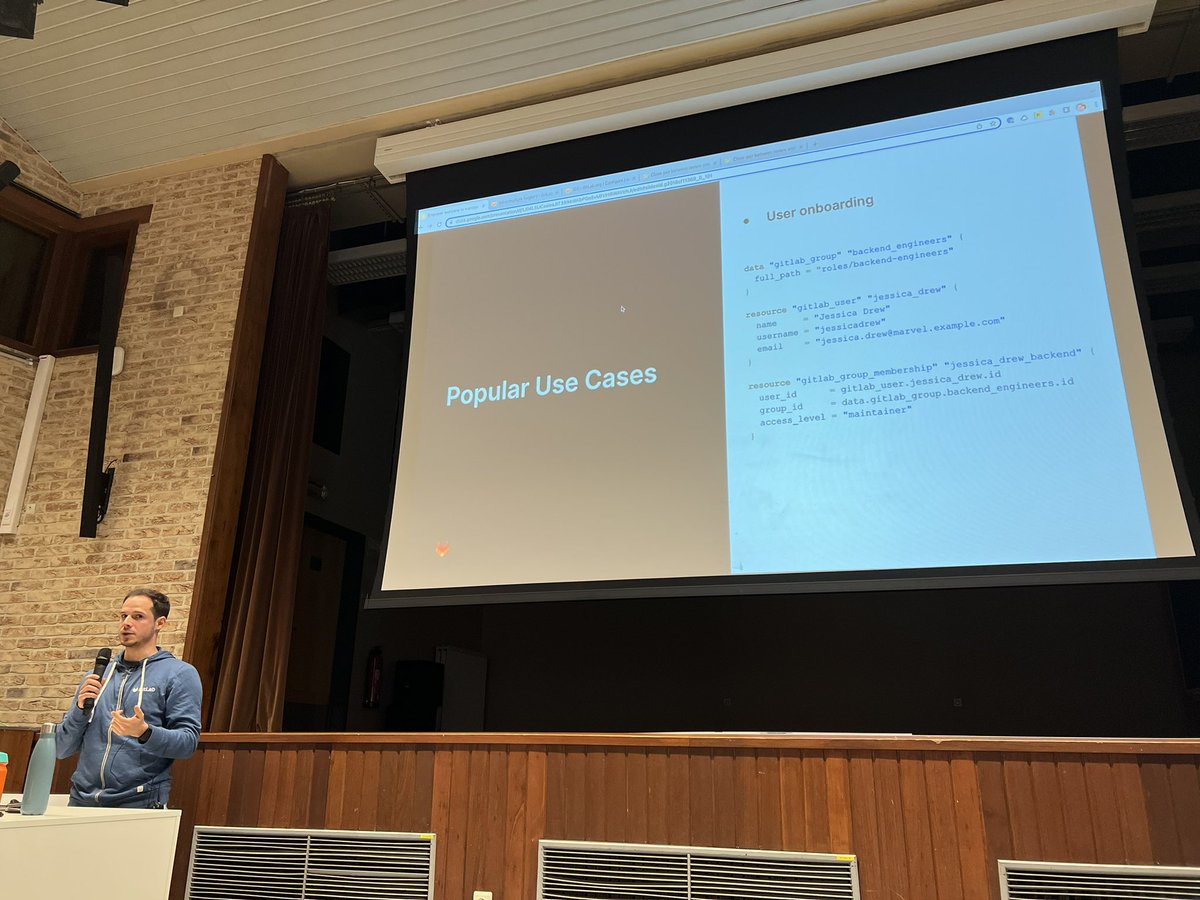 dnsmichi's tweet photo. .@gitlab terraform module registry https://t.co/40gUh31BoX 📦

GitLab Terraform provider use cases https://t.co/SmI2Ioh43q 💡

Great talk, thanks @timofurrer 👏 #CfgMgmtCamp https://t.co/2btaQ6vHr9