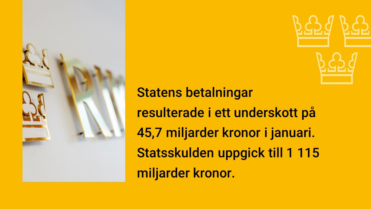 Läs mer om januari månads utfall riksgalden.se/sv/press-och-p… #statsskulden #statensbudget #underskottijanuari2023