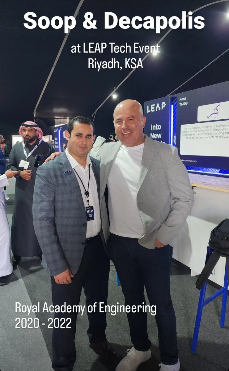 Soop_POS's tweet photo. Soop and @Decapolisio at @LEAPandInnovate Tech Event in Riyadh, KSA.

It's a pleasure to be with them, also that both companies are part of The Royal Academy of Engineering, UK LIF program ( 2020 - 2022).

@RAEngNews 
@RAEngGlobal 

#foodsafety https://t.co/J0UvRID1Uv