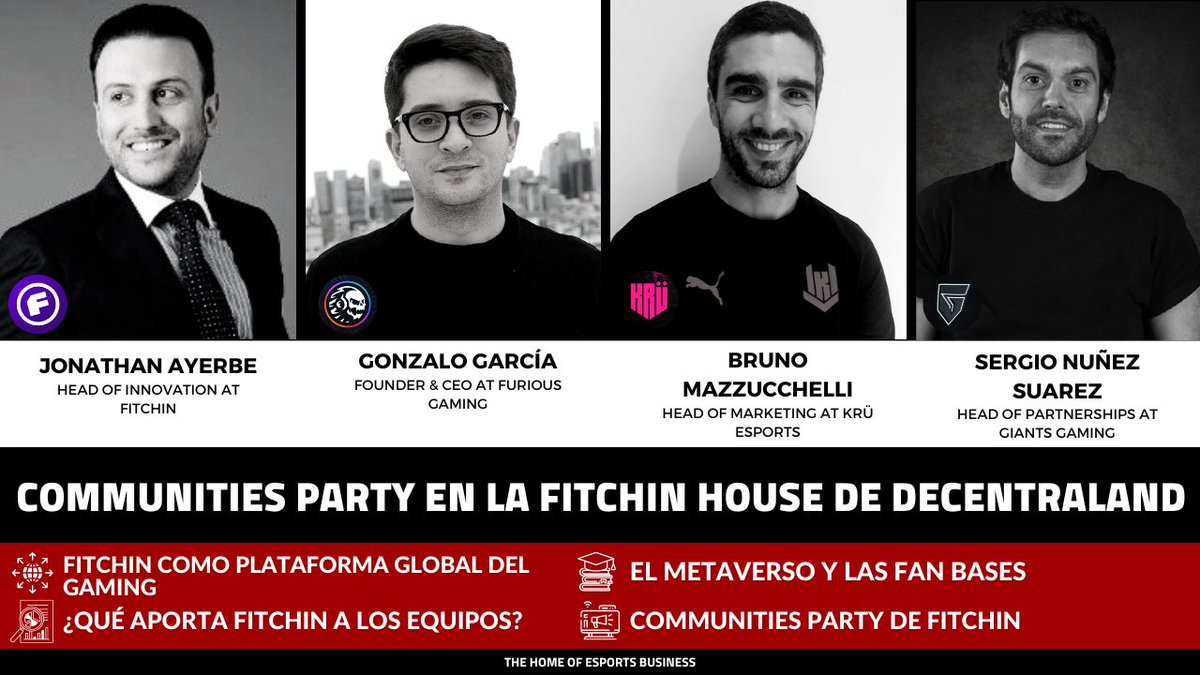 📢EDICIÓN ESPECIAL: ¡<a href="/fitchinGG/">FITCHIN</a> lanza su propio evento en <a href="/decentraland/">Decentraland</a>!

Hoy en #EBLive conoceremos todos los detalles del evento en la ´Fitchin House` junto a los partners del mismo: <a href="/GiantsGaming/">GIANTX</a>; <a href="/LeviatanGG/">LEVIATAN</a>; <a href="/KRUesports/">KRÜ</a> y <a href="/FuriousGamingLA/">Furious Gaming</a>

⏰19:00🇪🇸
📺twitch.tv/esportsblive
